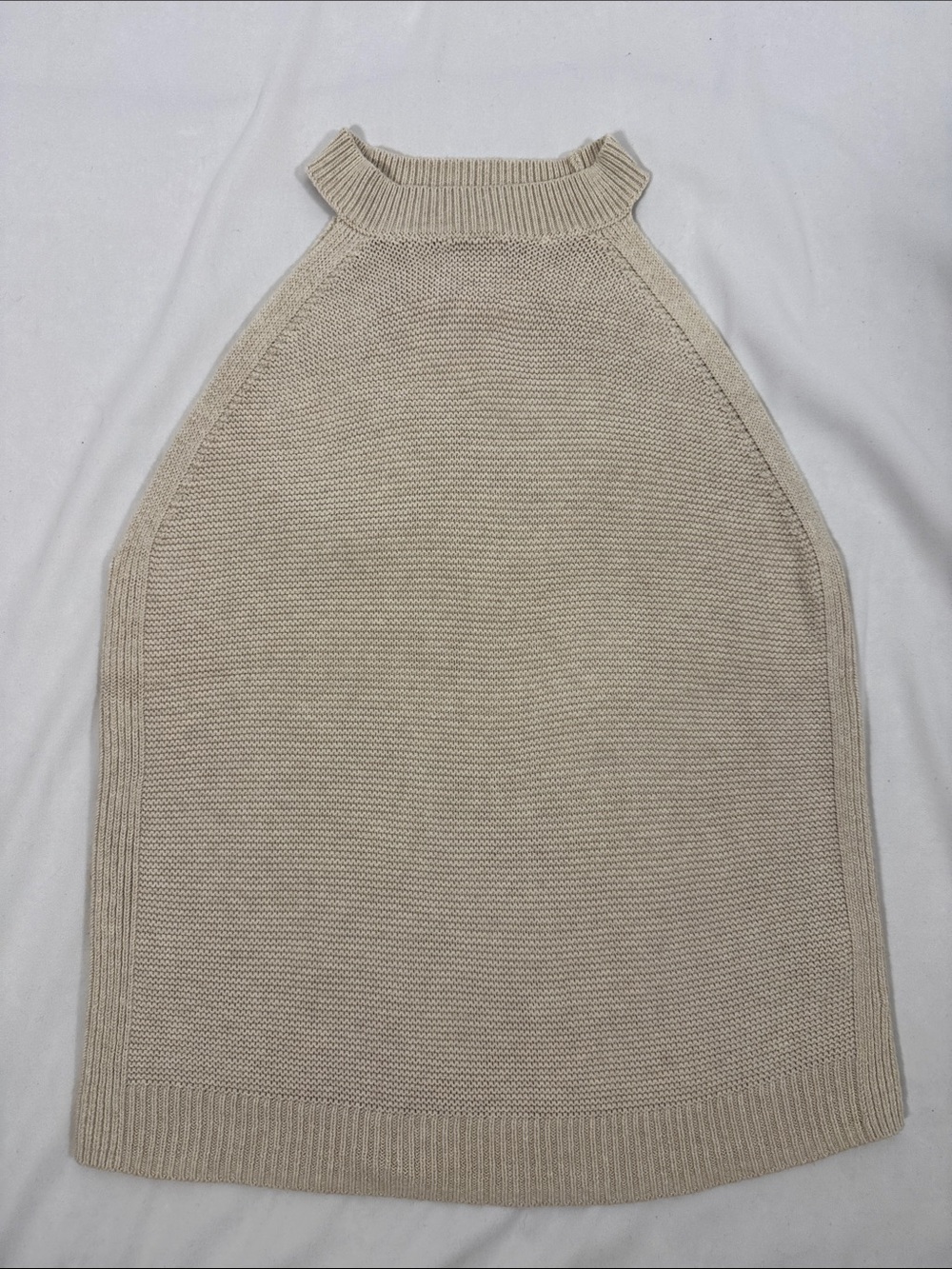 Banana Republic Factory Sleeveless Cowl Knit Top in Cream